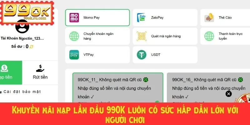 Nạp lần đầu tại 99OK nhận thưởng lên đến 8.880.000 VNĐ 1 Nạp lần đầu